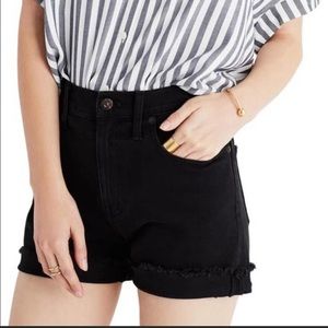 Madewell High Rise Denim Shorts Washed Black